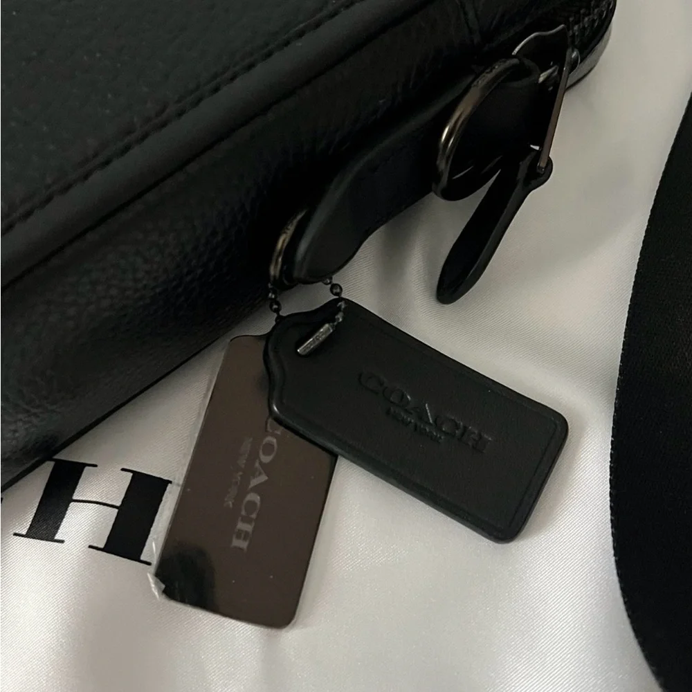Coach Black Leather Messenger Bag
